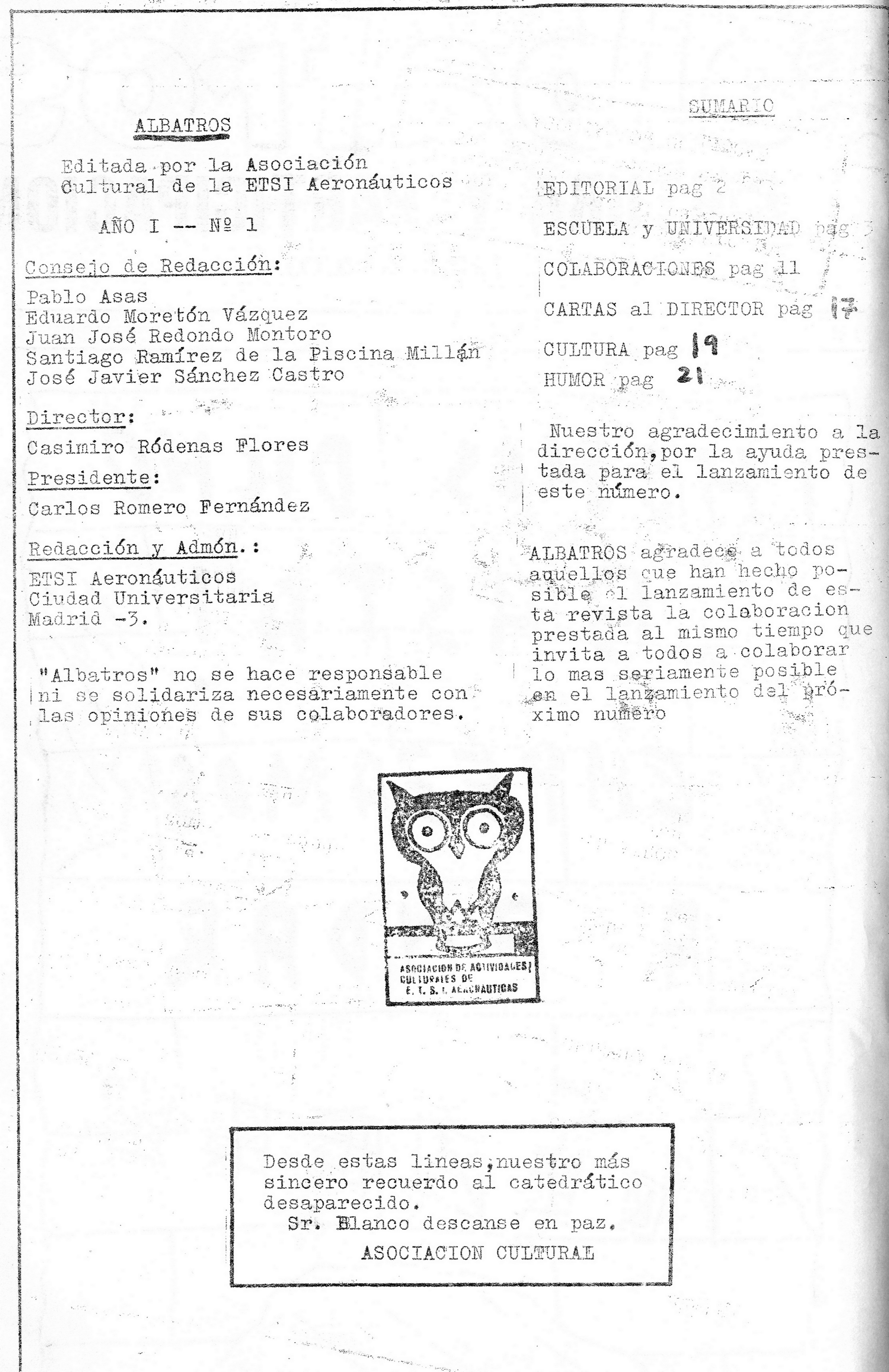 Página de Presentación Revista Albatros
